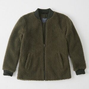 Abercrombie & Fitch Olive Teddy Jacket